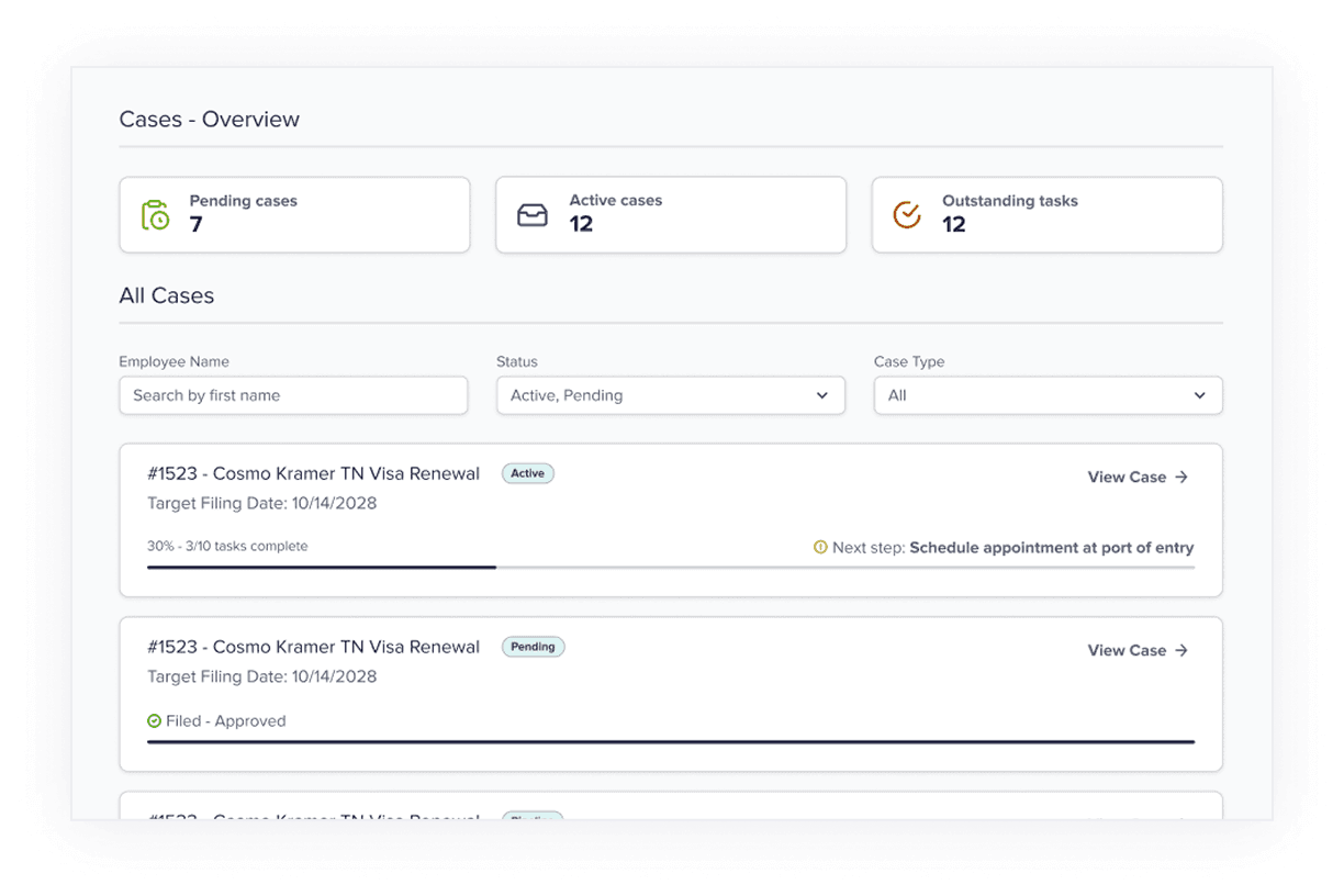 Track your cases with ease.