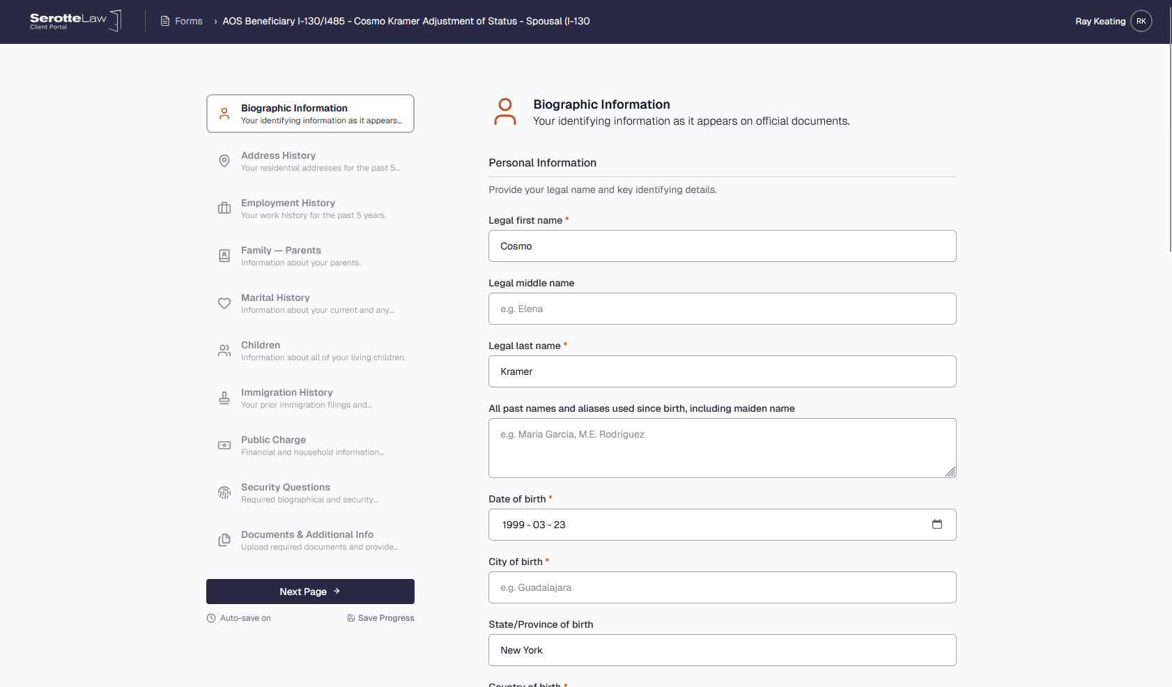 Client portal dashboard overview